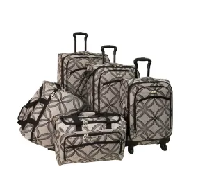 American Flyer Silver Clover 5-Piece Spinner Luggage Set