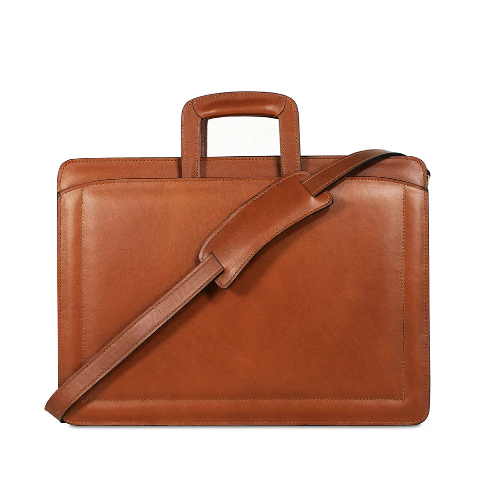 Belting Slim Leather Briefcase #9001