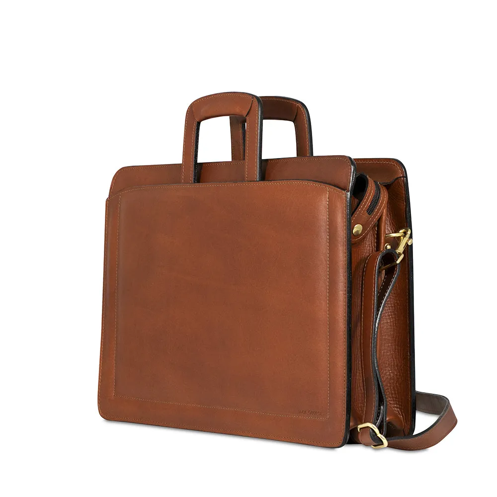 Belting Slim Leather Briefcase #9001