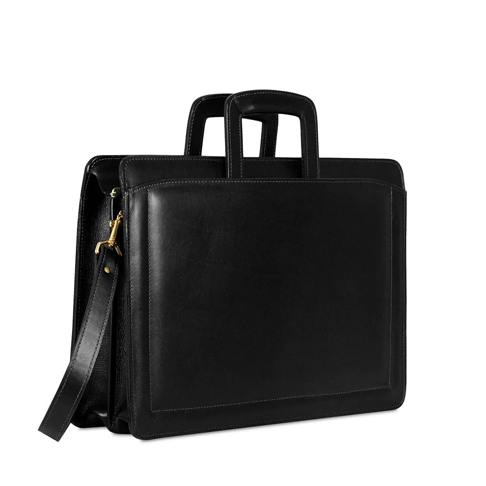 Belting Slim Leather Briefcase #9001