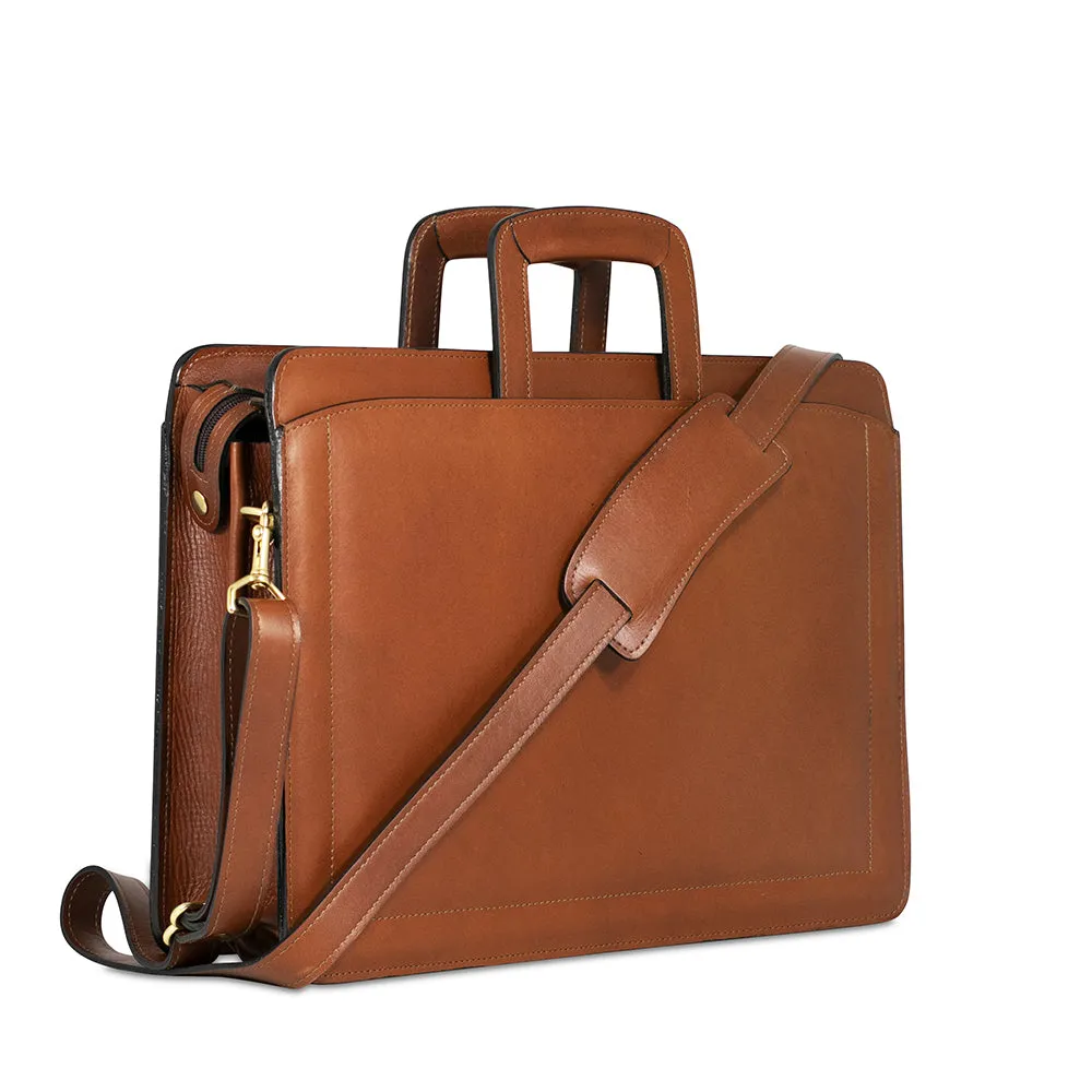 Belting Slim Leather Briefcase #9001