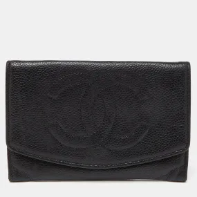 Black Caviar Leather CC Timeless Continental Wallet