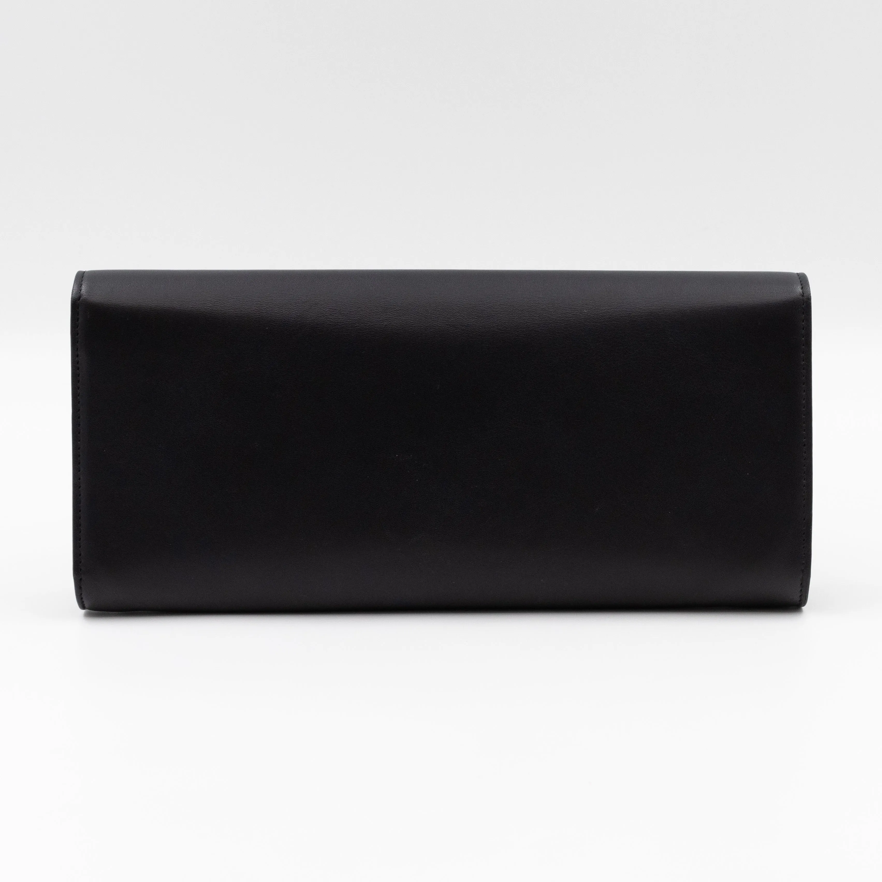 Broadway Clutch Black Leather with Crystals