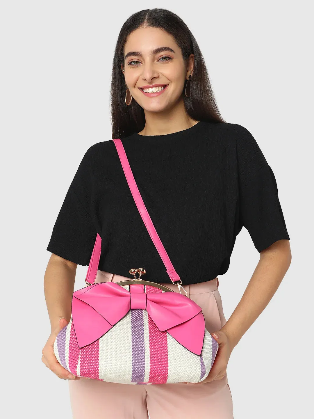 Caprese Alessia Satchel Large Handbag Pink