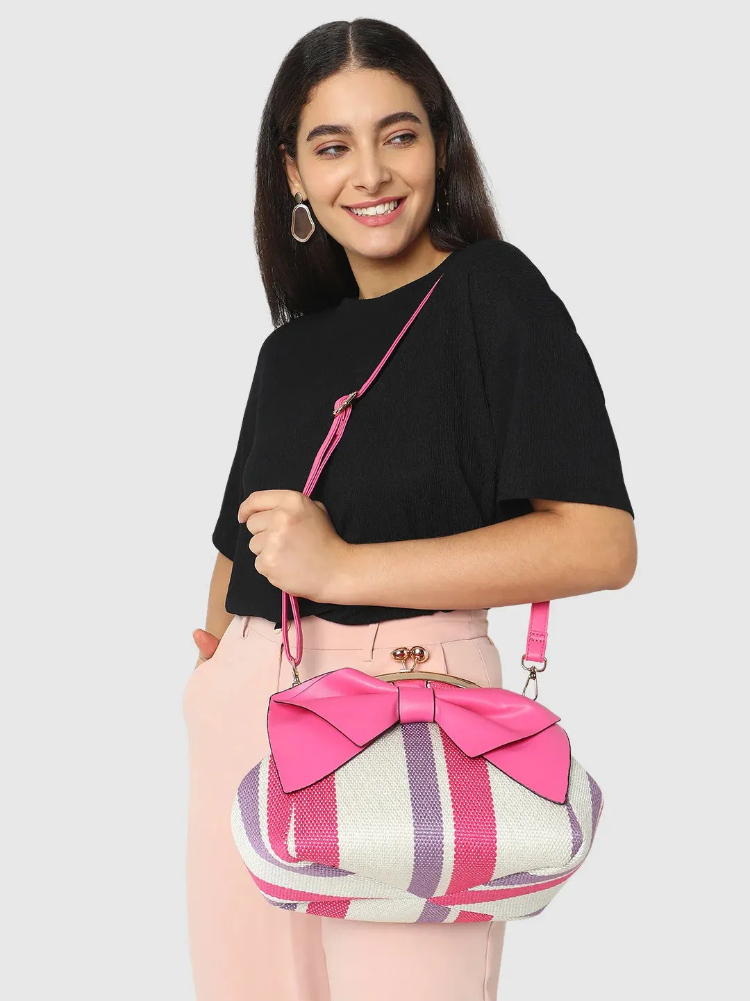 Caprese Alessia Satchel Large Handbag Pink