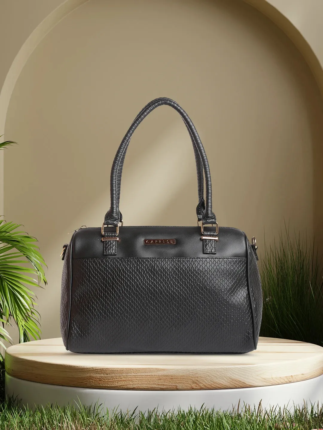 Caprese Fiona Satchel Medium Handbag Black