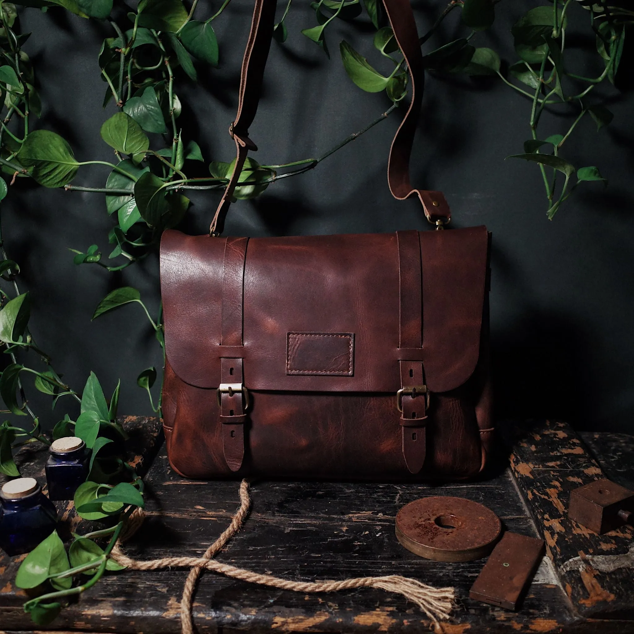 Champlain Leather Satchel – Dark Brown Edition