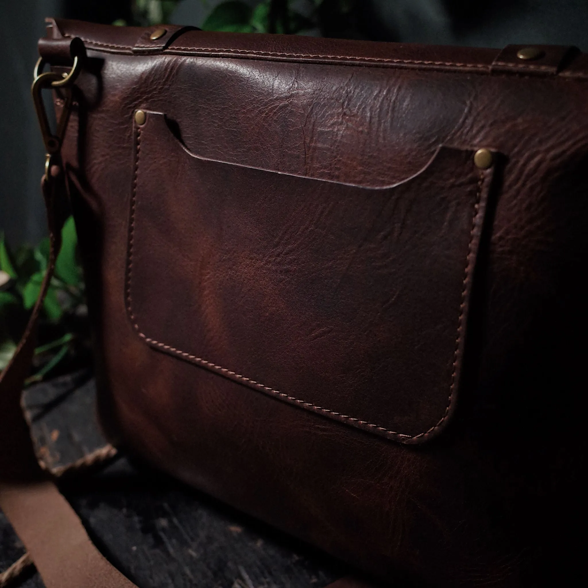 Champlain Leather Satchel – Dark Brown Edition