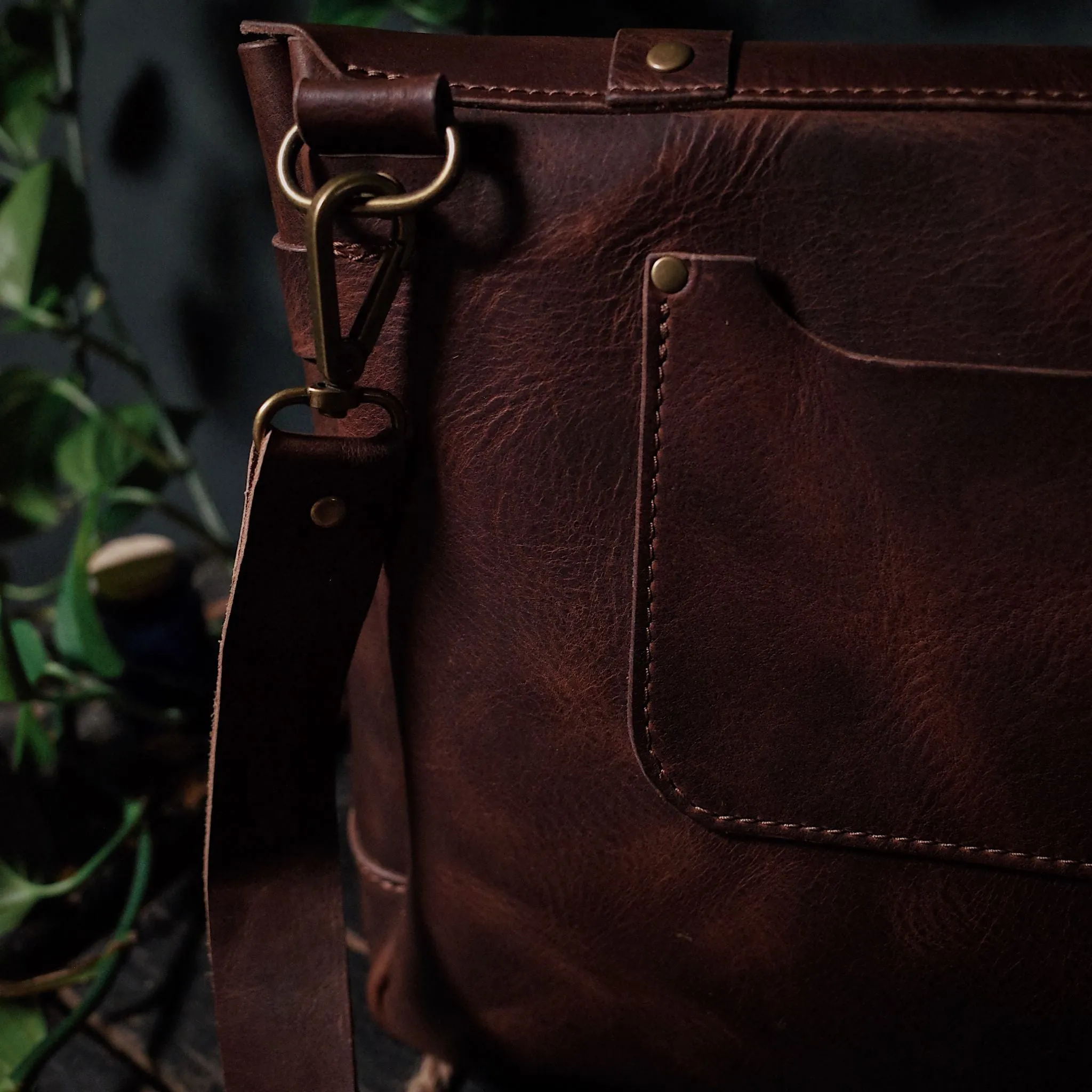 Champlain Leather Satchel – Dark Brown Edition