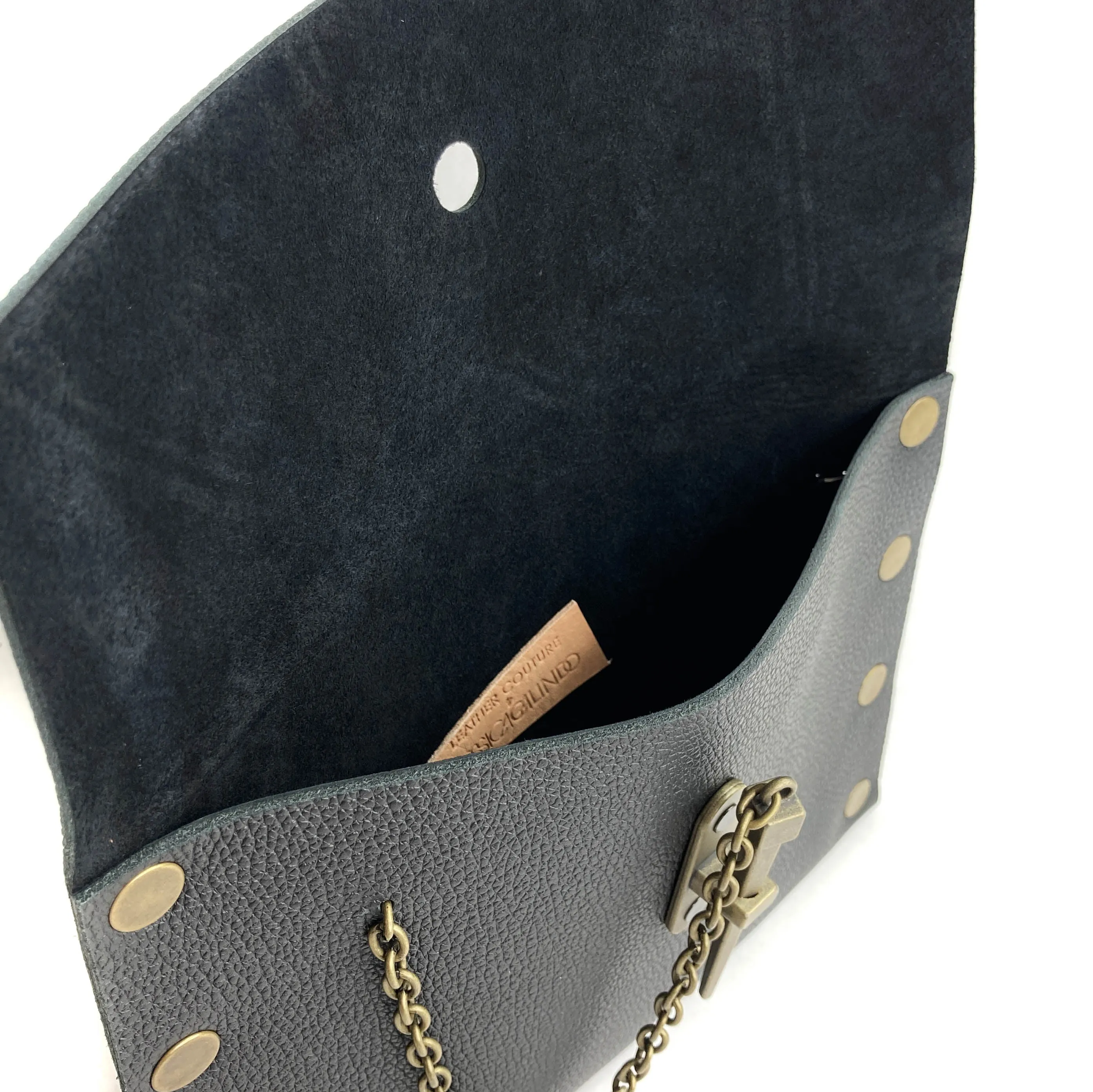 Classic Black Dagger Clutch - Antique Gold