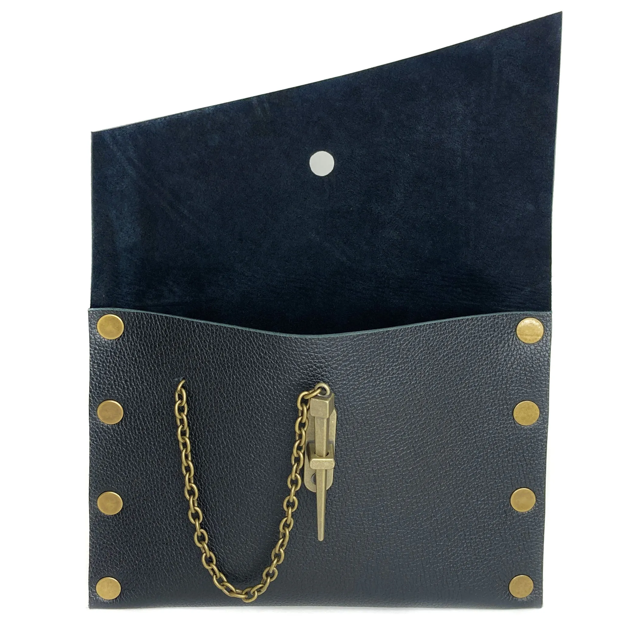 Classic Black Dagger Clutch - Antique Gold