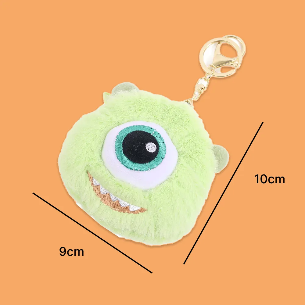 Classic Cartoon Monster Plush 2 In 1 Keychain & Pouch For Kids