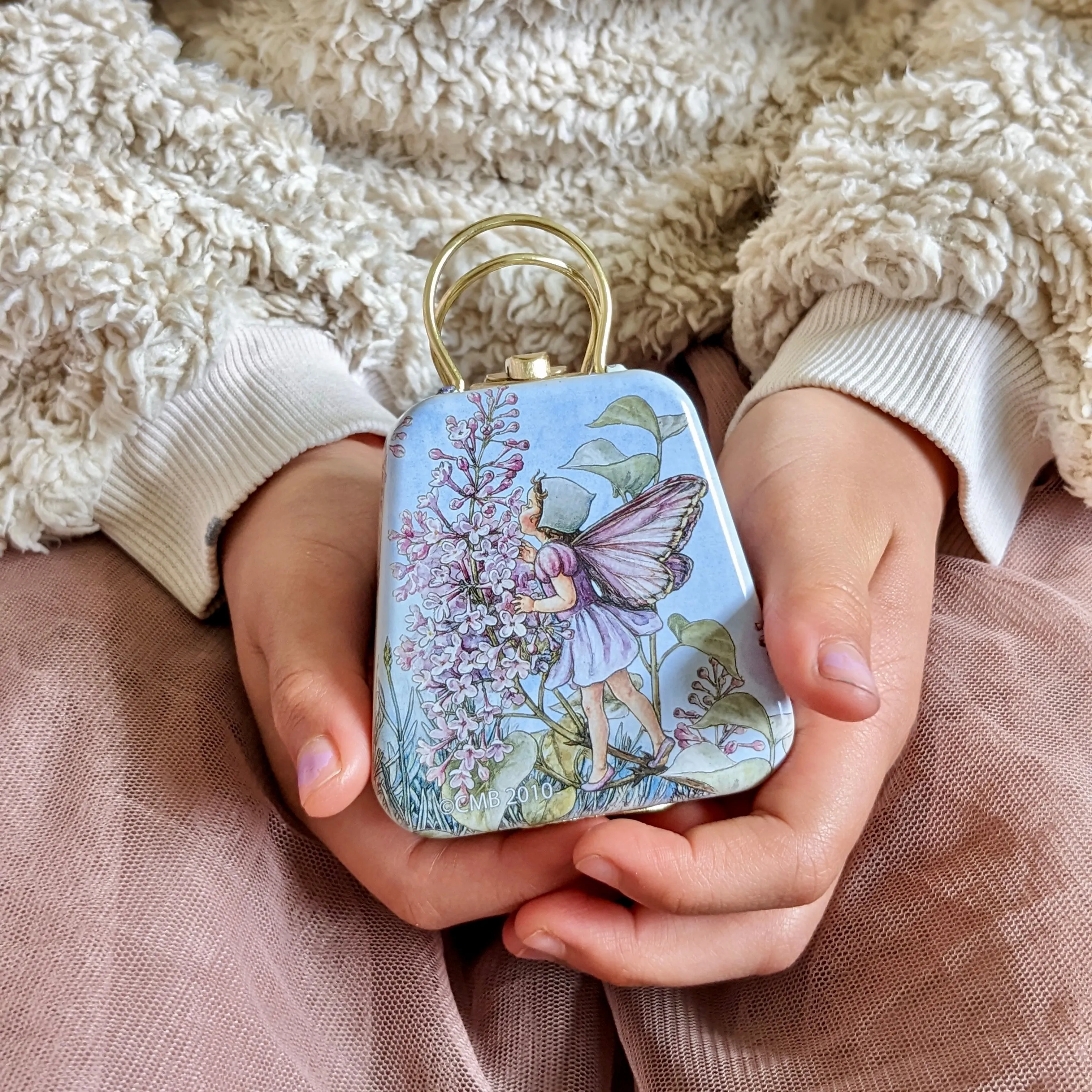 Flower Fairies Mini Tin Handbag with Handle 6.5x 6.6x 3.4 (LWH) Best Seller 3yrs 