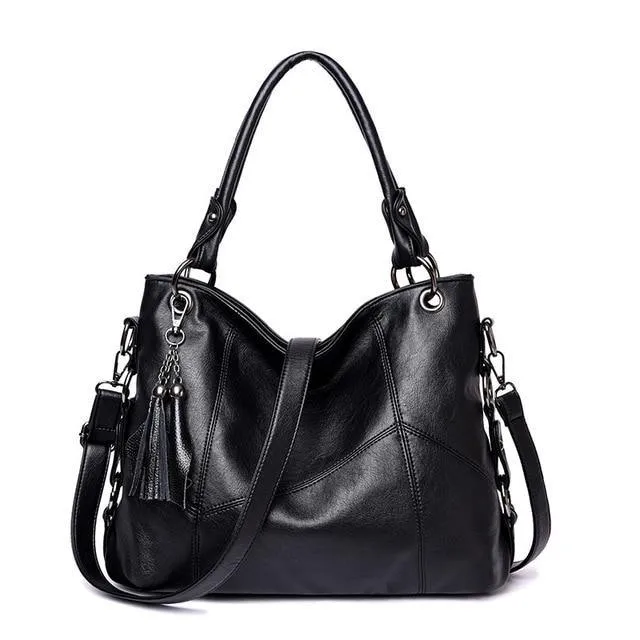 Genuine Leather Women Tassel Shoulder Bag Casual Tote Handbag Crossbody Bags