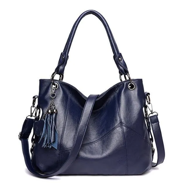 Genuine Leather Women Tassel Shoulder Bag Casual Tote Handbag Crossbody Bags