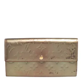 Gris Art Deco Monogram Vernis Sarah Wallet