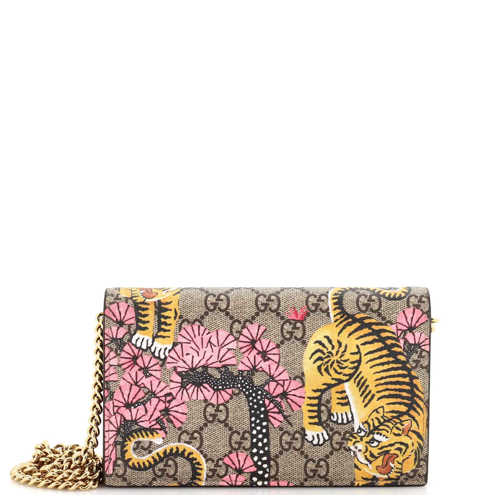 GUCCI Chain Wallet Printed GG Coated Canvas