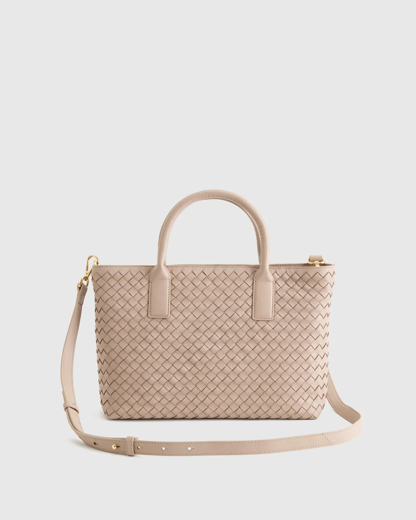 Italian Leather Handwoven Crossbody Tote