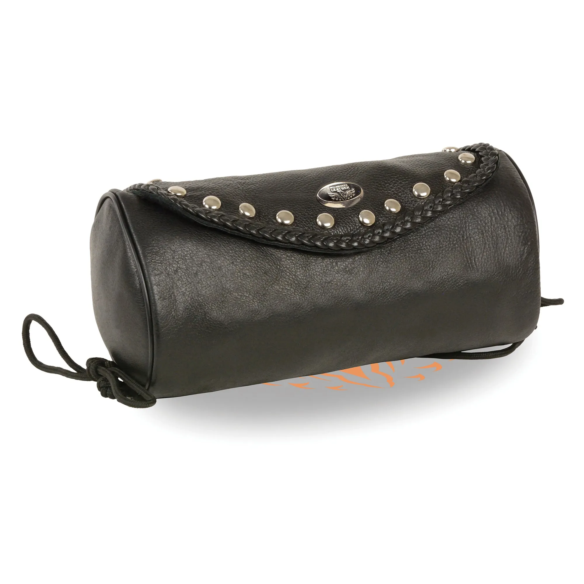 Large Soft Leather Braid & Stud Tool Pouch (11X5X4)