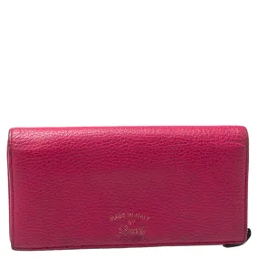 Magenta Leather Swing Continental Wallet