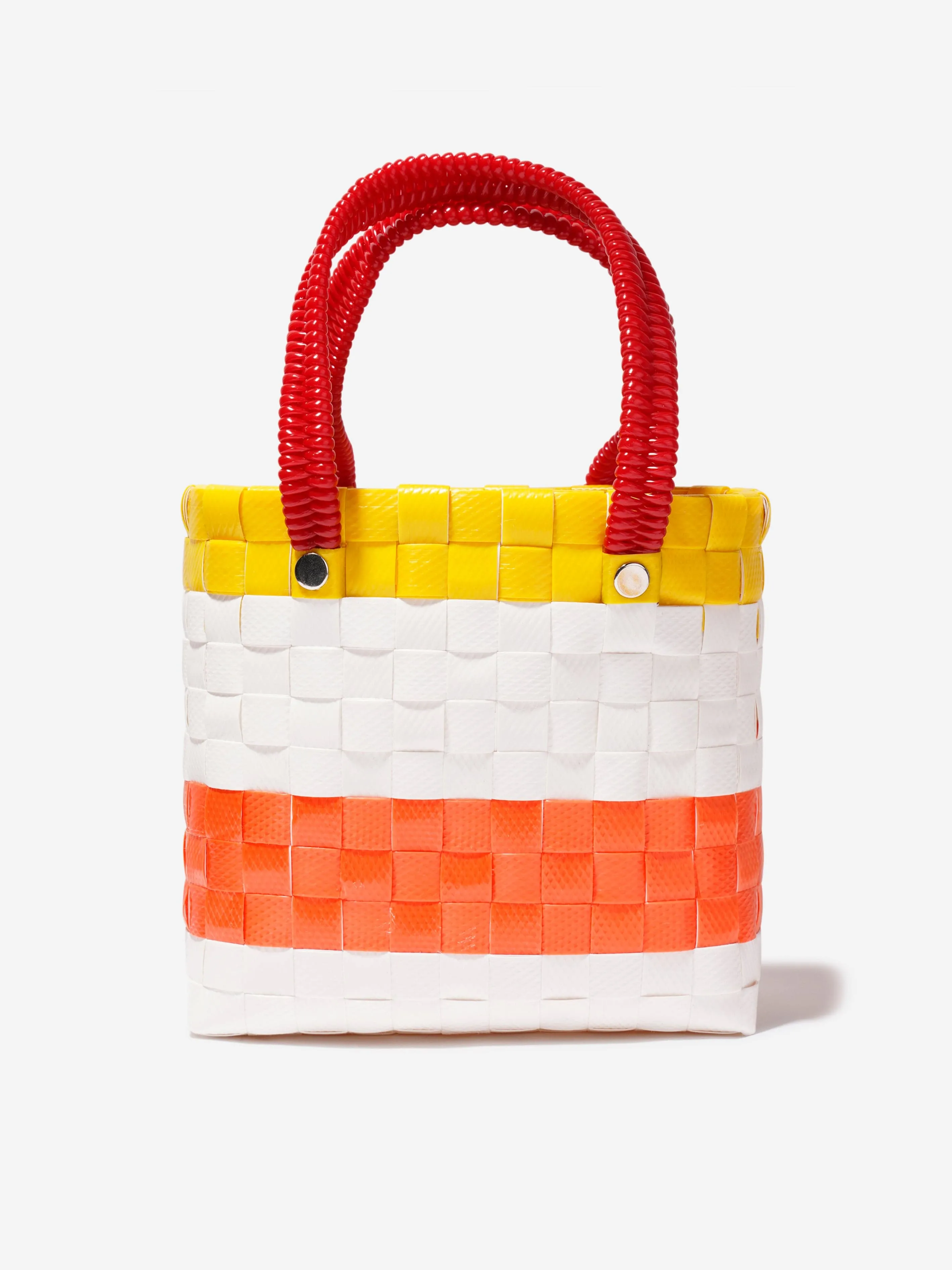 MARNI Girls Basket Tote Bag in White