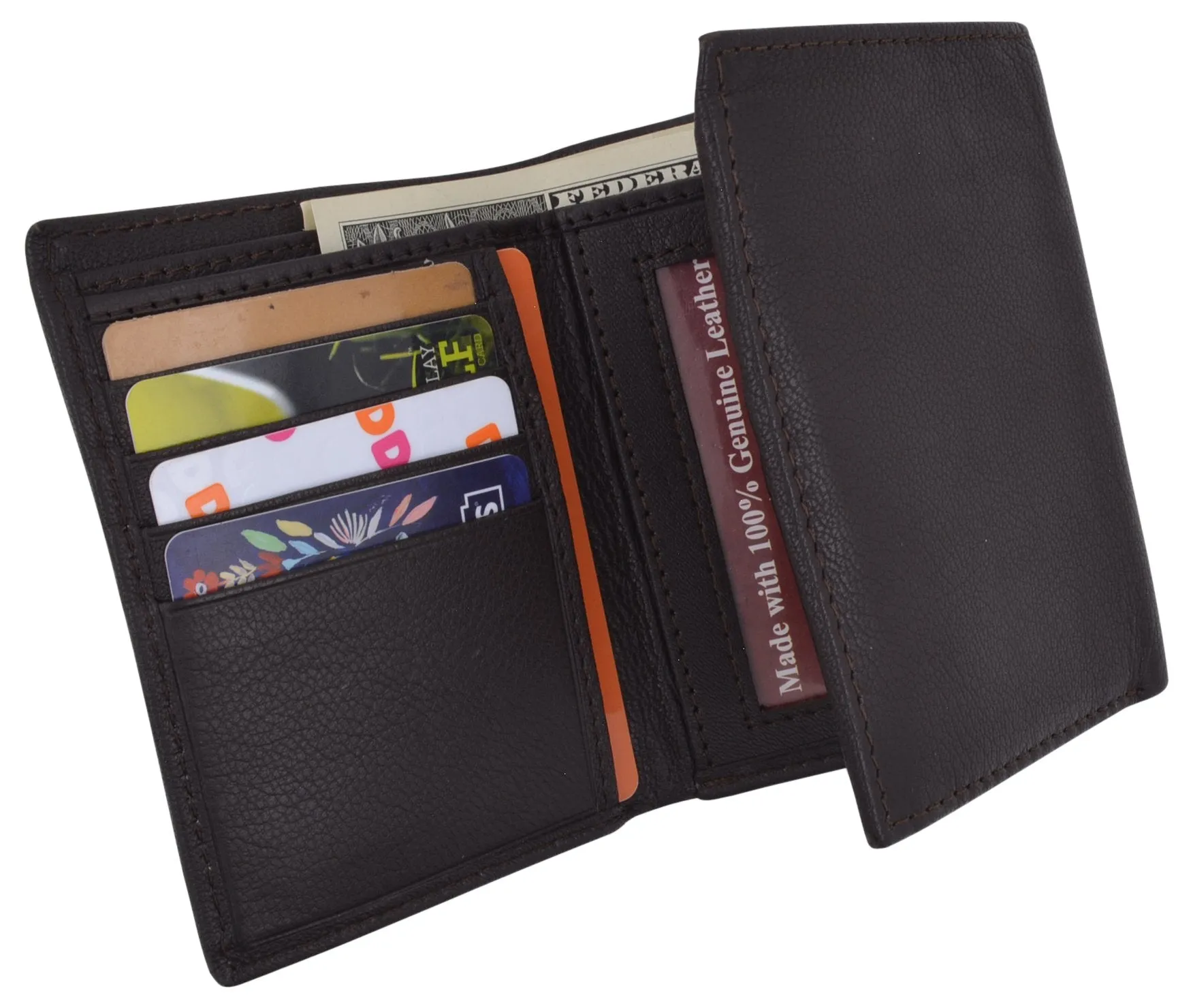 Men's Classic Trifold RFID Security Blocking Slim Credit Card ID Premium Leather Wallet RFIDGT1107LGP