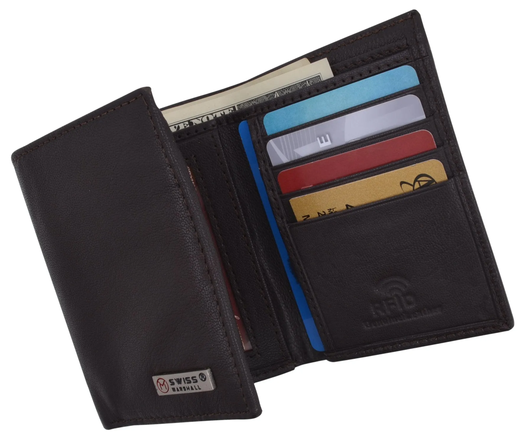 Men's Classic Trifold RFID Security Blocking Slim Credit Card ID Premium Leather Wallet RFIDGT1107LGP