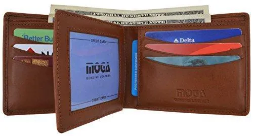 Moga Premium Genuine Leather Deluxe Compact Multi Card Case ID Holder Wallet