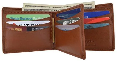 Moga Premium Genuine Leather Deluxe Compact Multi Card Case ID Holder Wallet