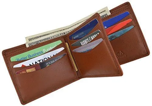 Moga Premium Genuine Leather Deluxe Compact Multi Card Case ID Holder Wallet