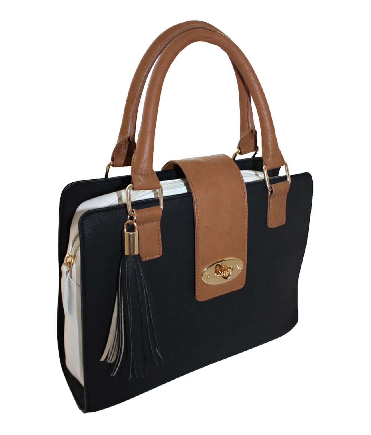 Synthetic Faux Leather Satchel