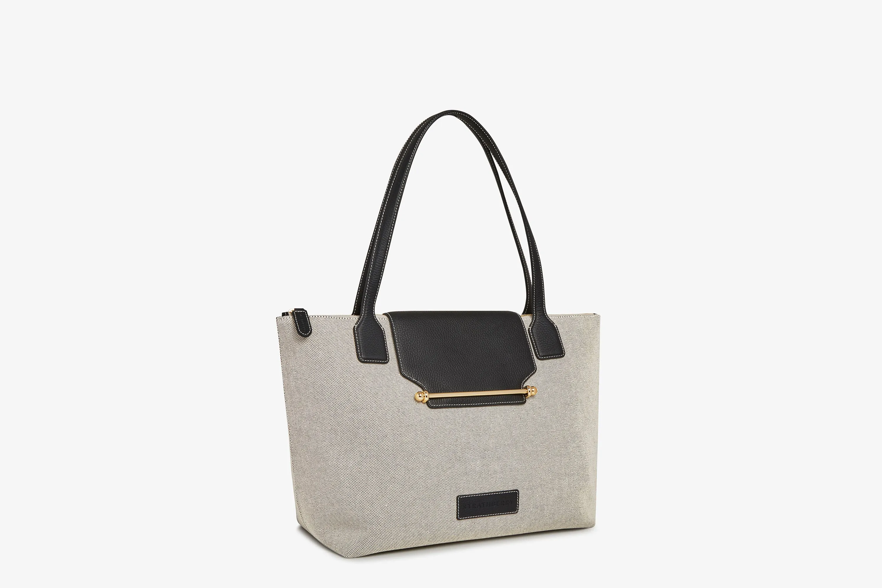 Travel Tote - Black/Cream Canvas