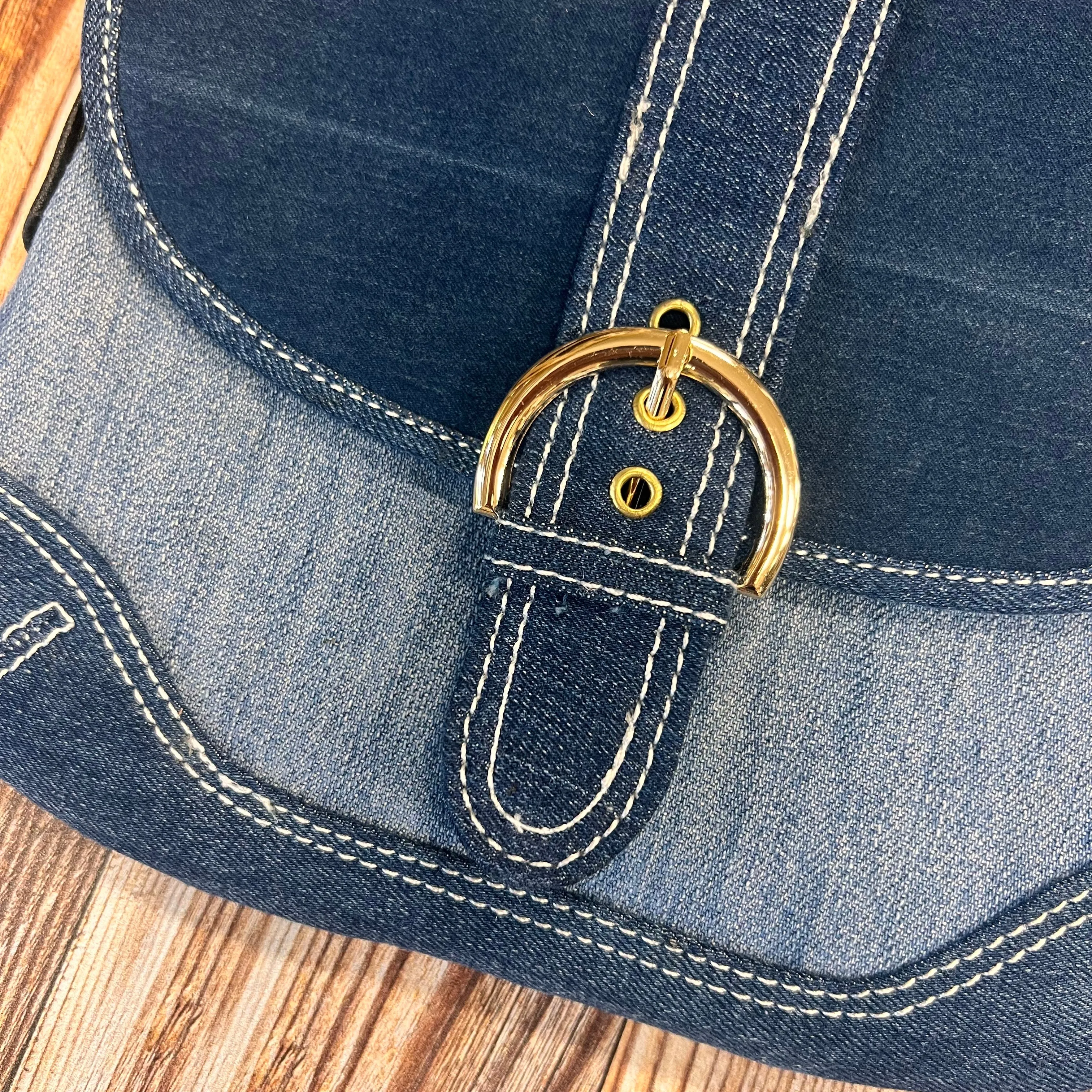 Vann & Co. - Denim Shoulder Bag with Front Flap