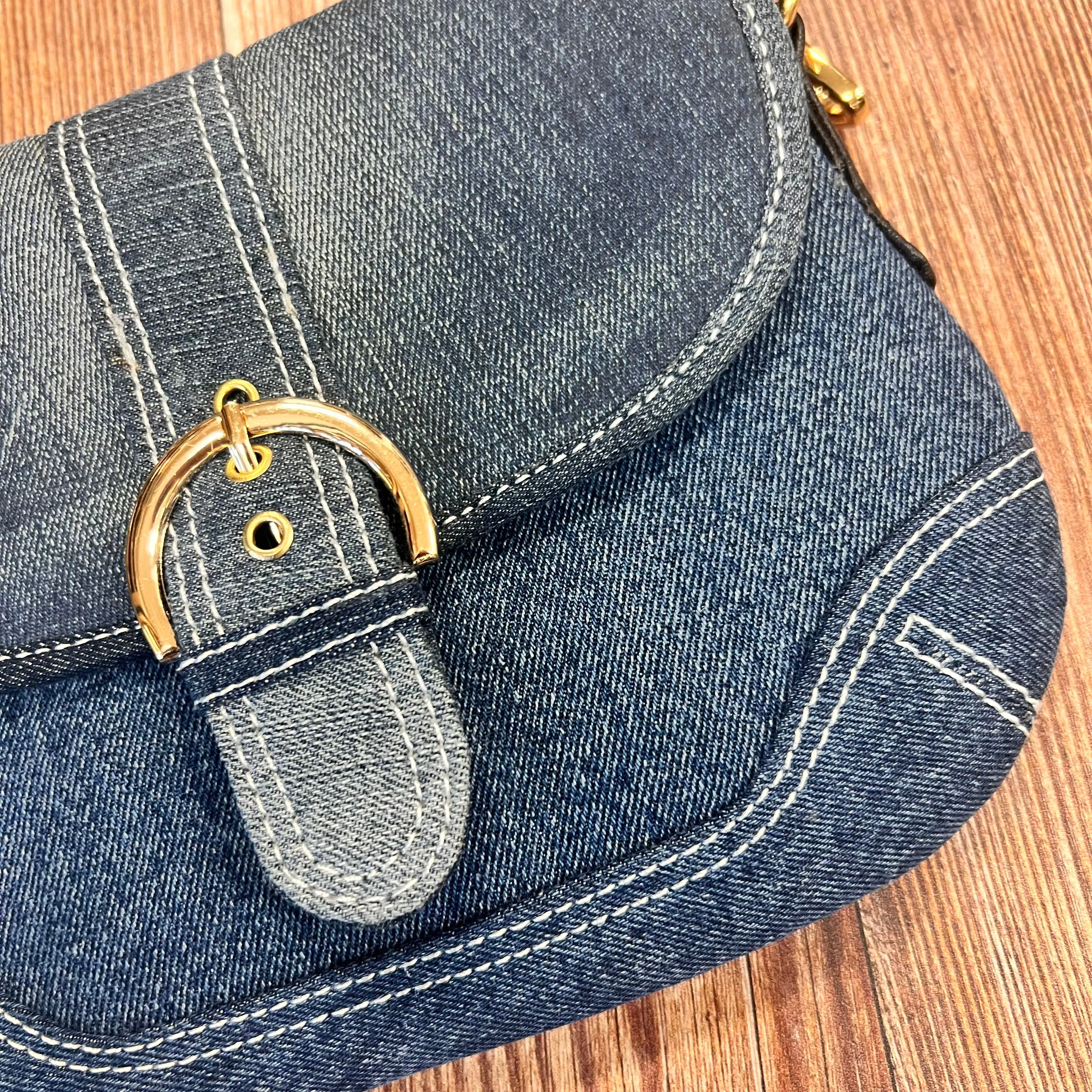 Vann & Co. - Denim Shoulder Bag with Front Flap