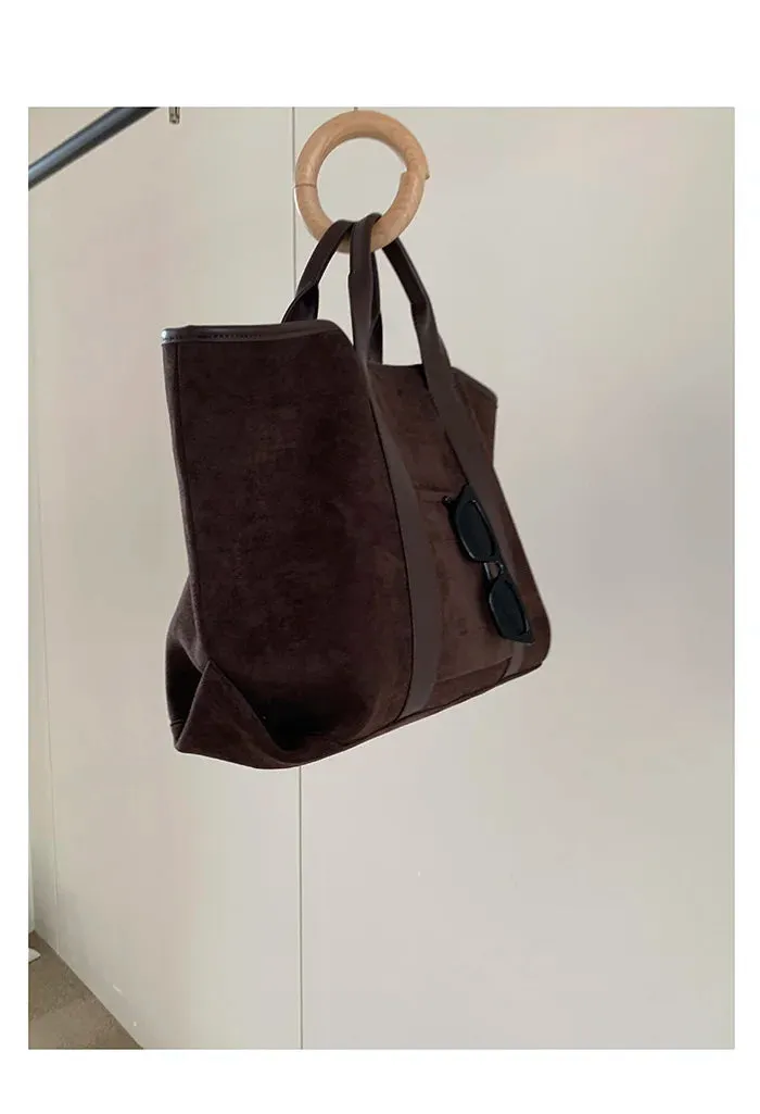 Vintage Suede Large Capacity Casual Tote Bags