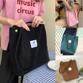 Women Corduroy Tote Bags