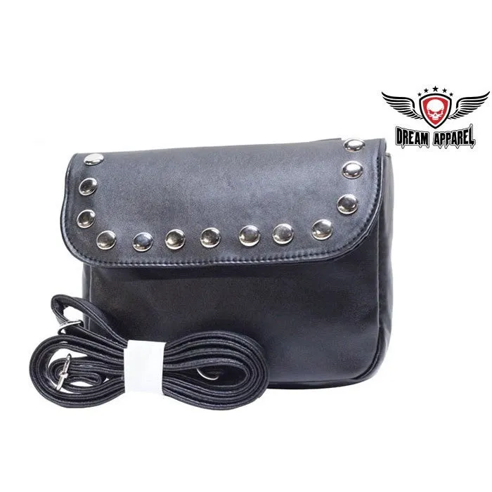 Women's PVC Bag with Studs Purse Pouch