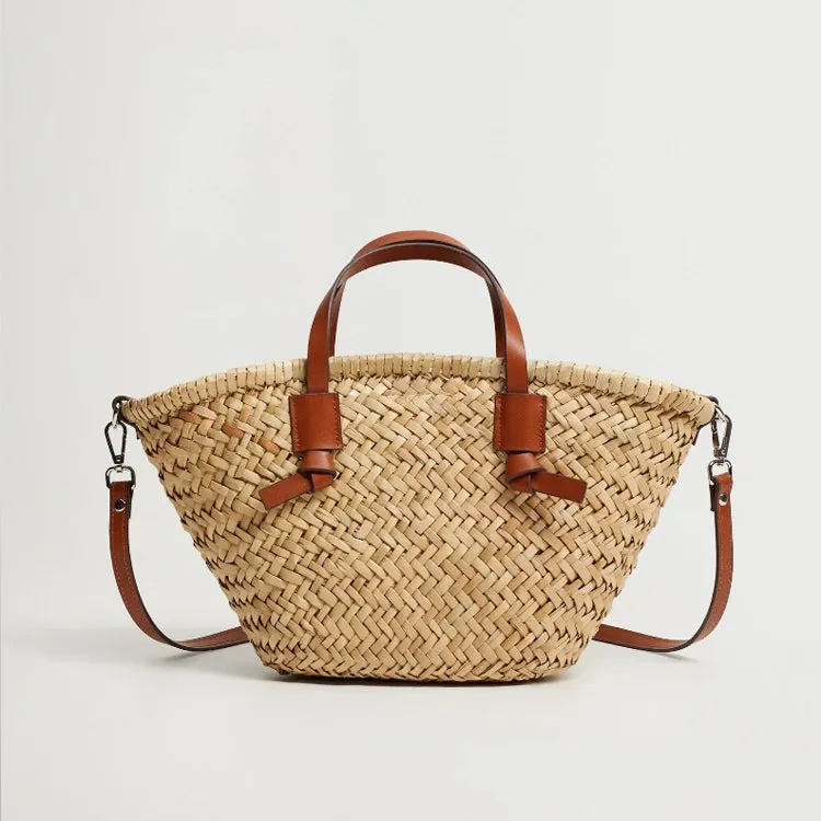 WOVEN RATTAN HANDBAG